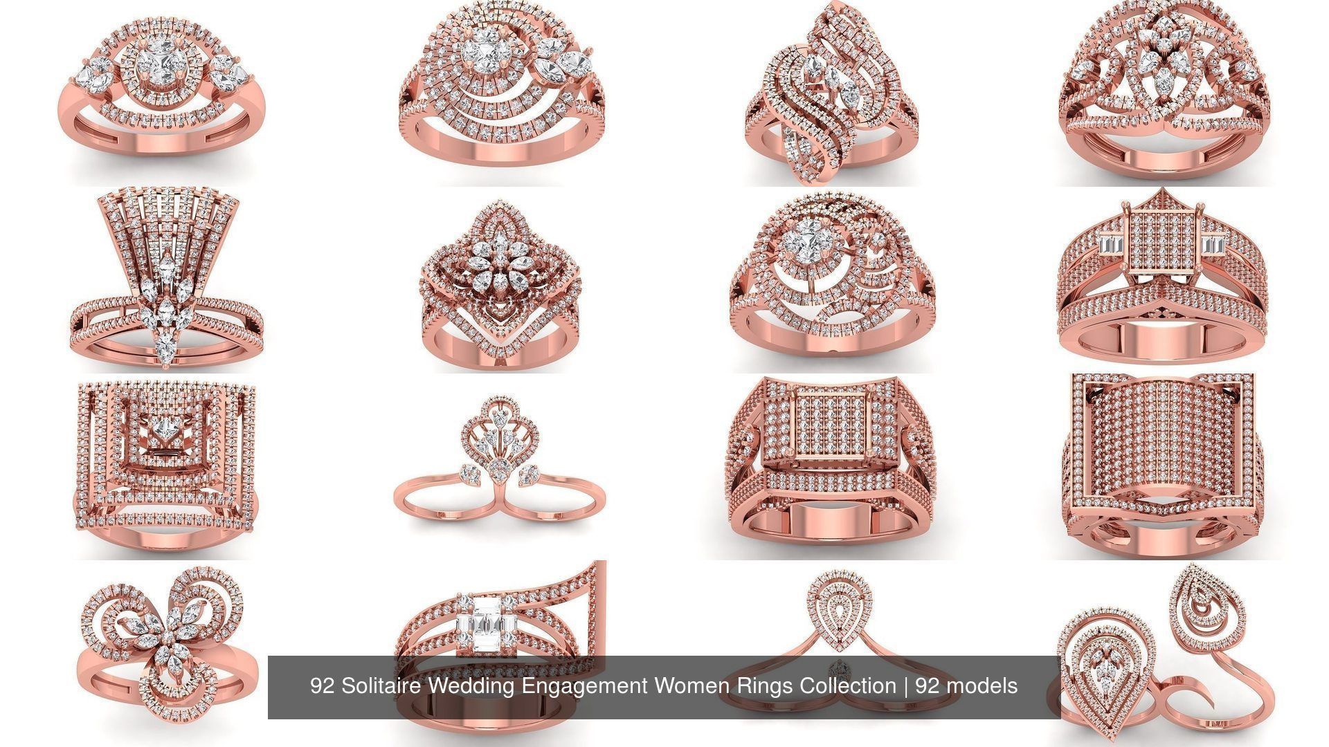 92 Solitaire Wedding Engagement Women Rings Collection _4