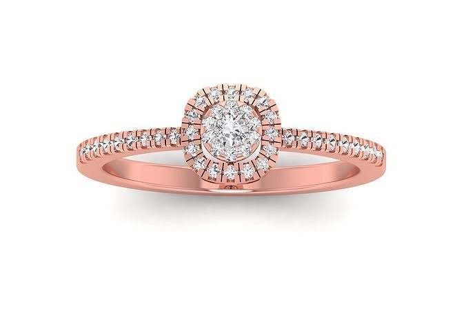 Solitaire Engagement Women Rings 3D print model