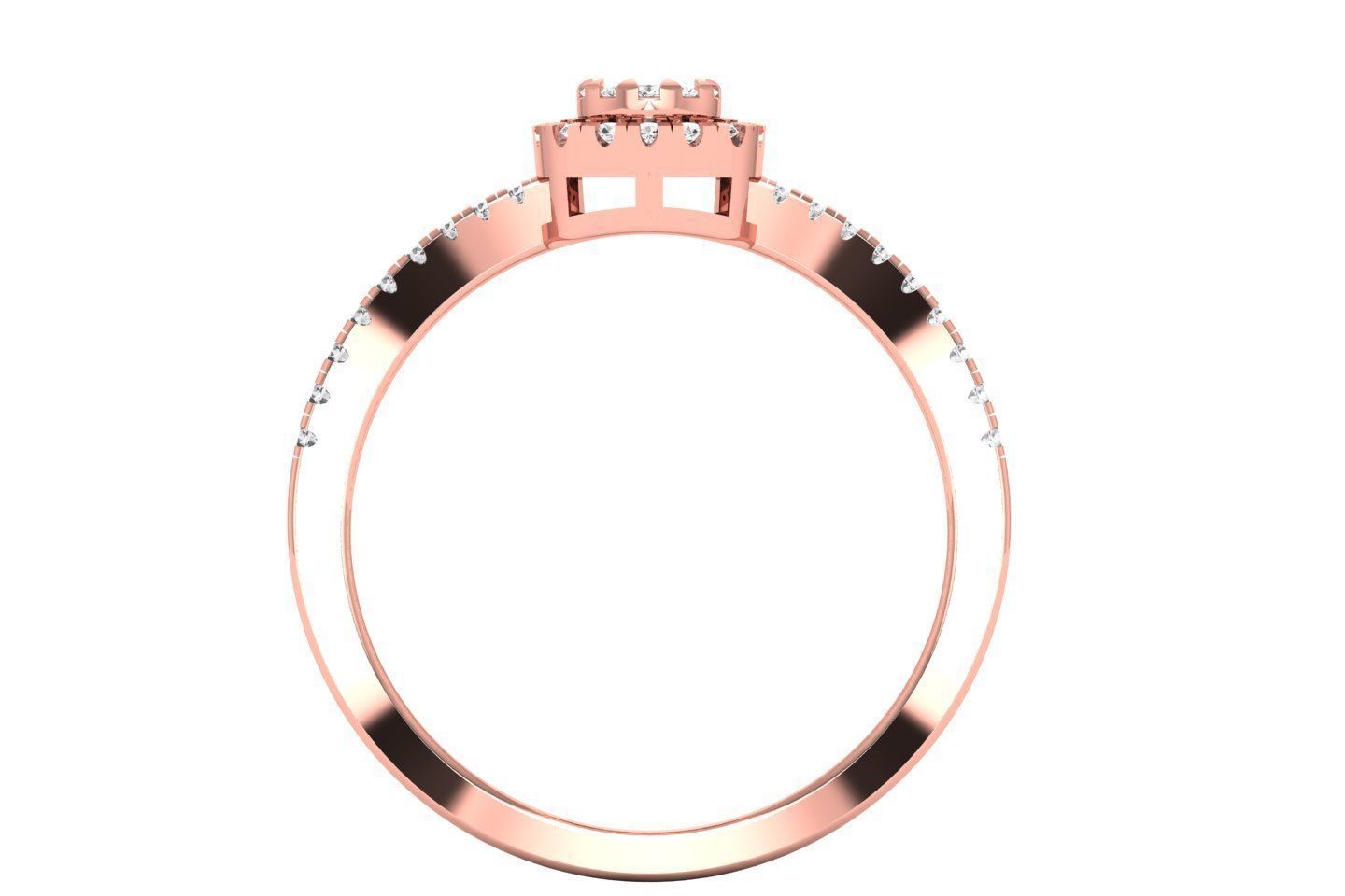 Solitaire Engagement Women Rings 3D print model_3