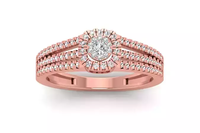 Solitaire Wedding Engagement Women Three Band Rings