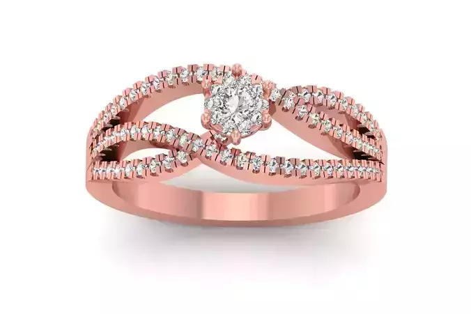 Solitaire Wedding Engagement Women Three Band Rings