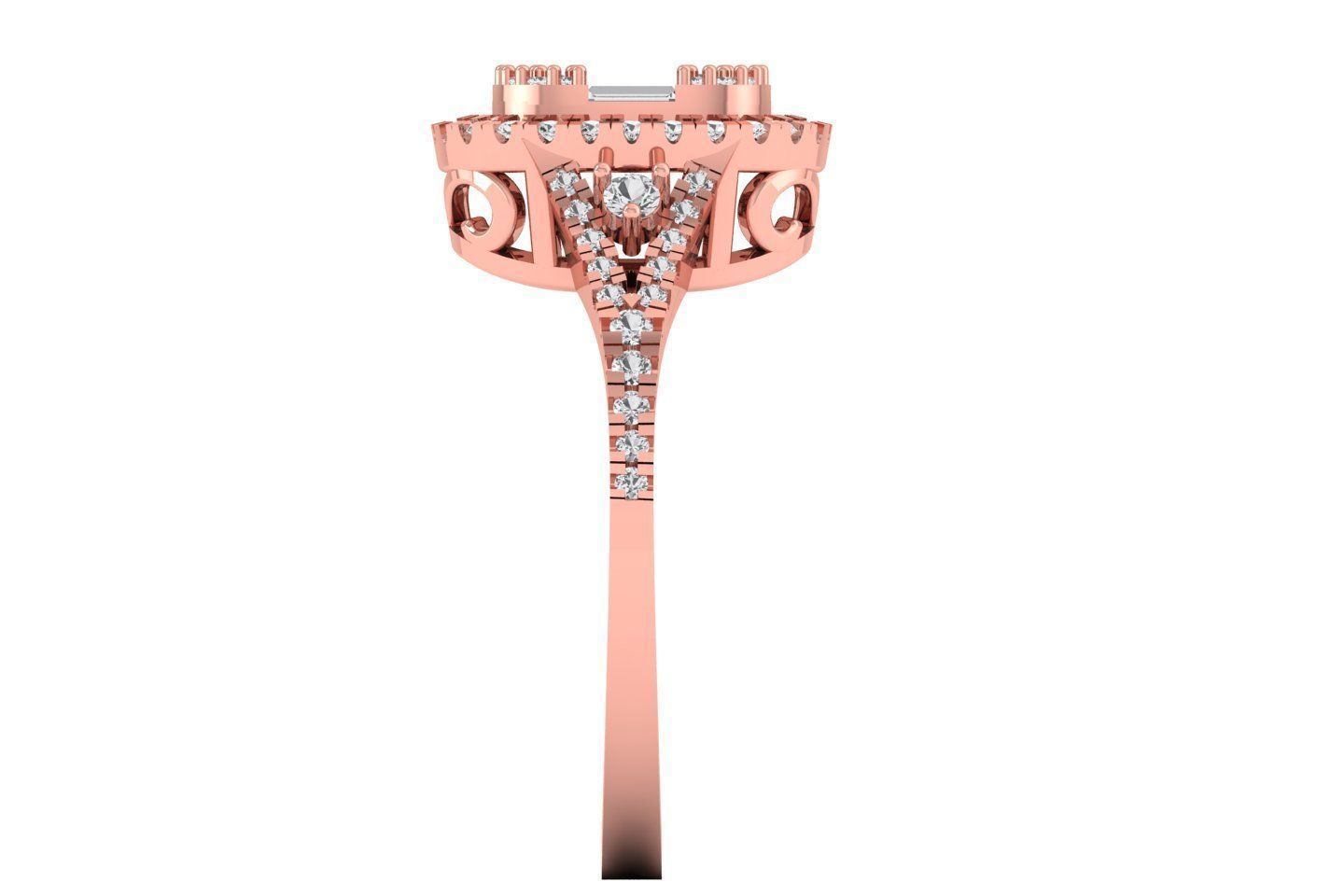 Solitaire  Engagement Women Rings 3D print model_2