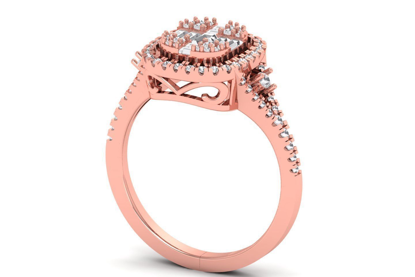 Solitaire  Engagement Women Rings 3D print model_1