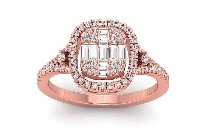 Solitaire  Engagement Women Rings 3D print model