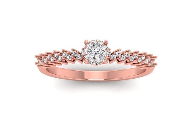 Solitaire Engagement Women Rings 3D print model