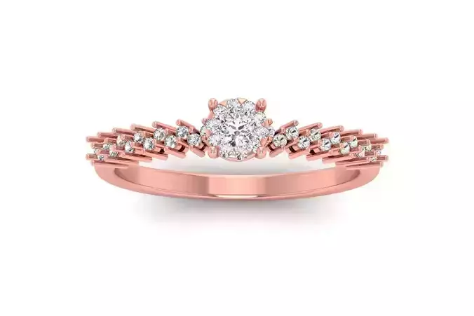 Solitaire Engagement Women Rings 3D print model