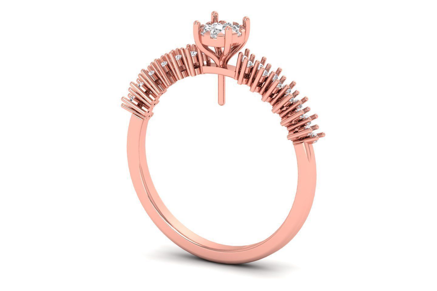 Solitaire Engagement Women Rings 3D print model_2