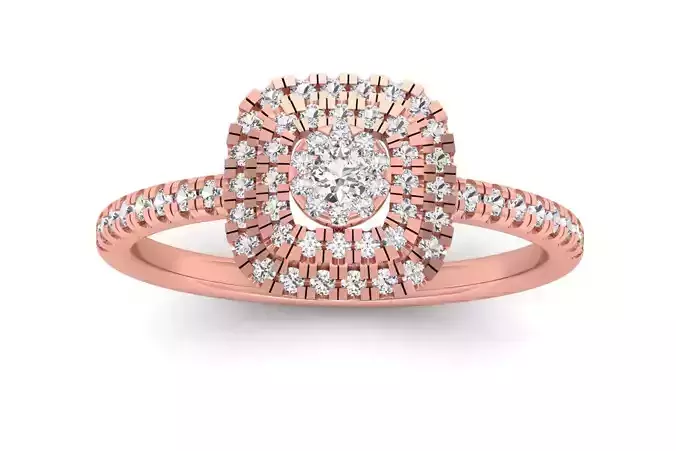 Solitaire  Engagement Women Rings 3D print model