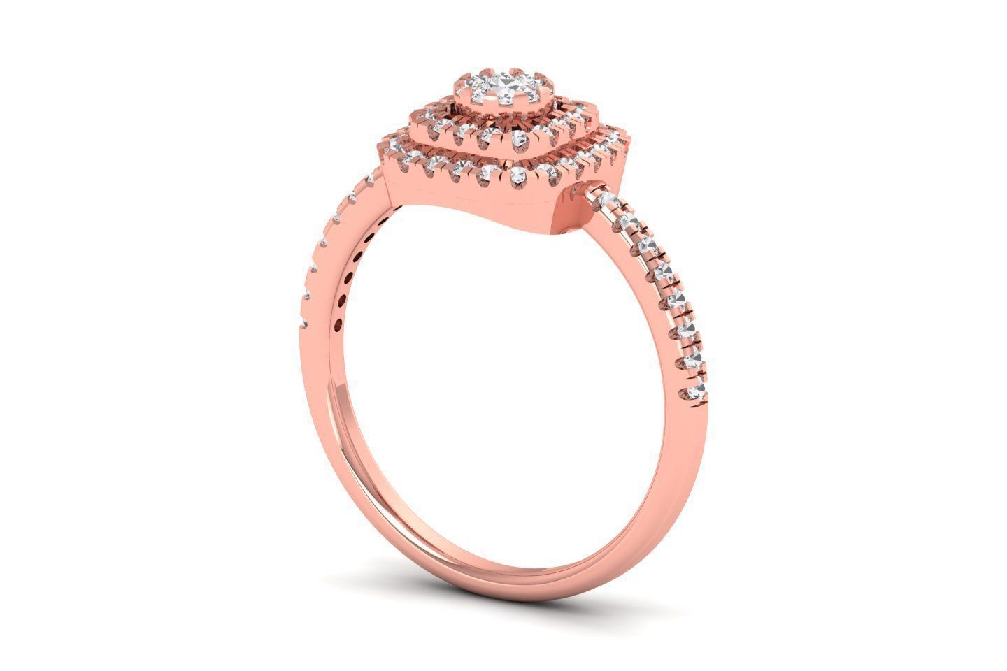Solitaire  Engagement Women Rings 3D print model_2