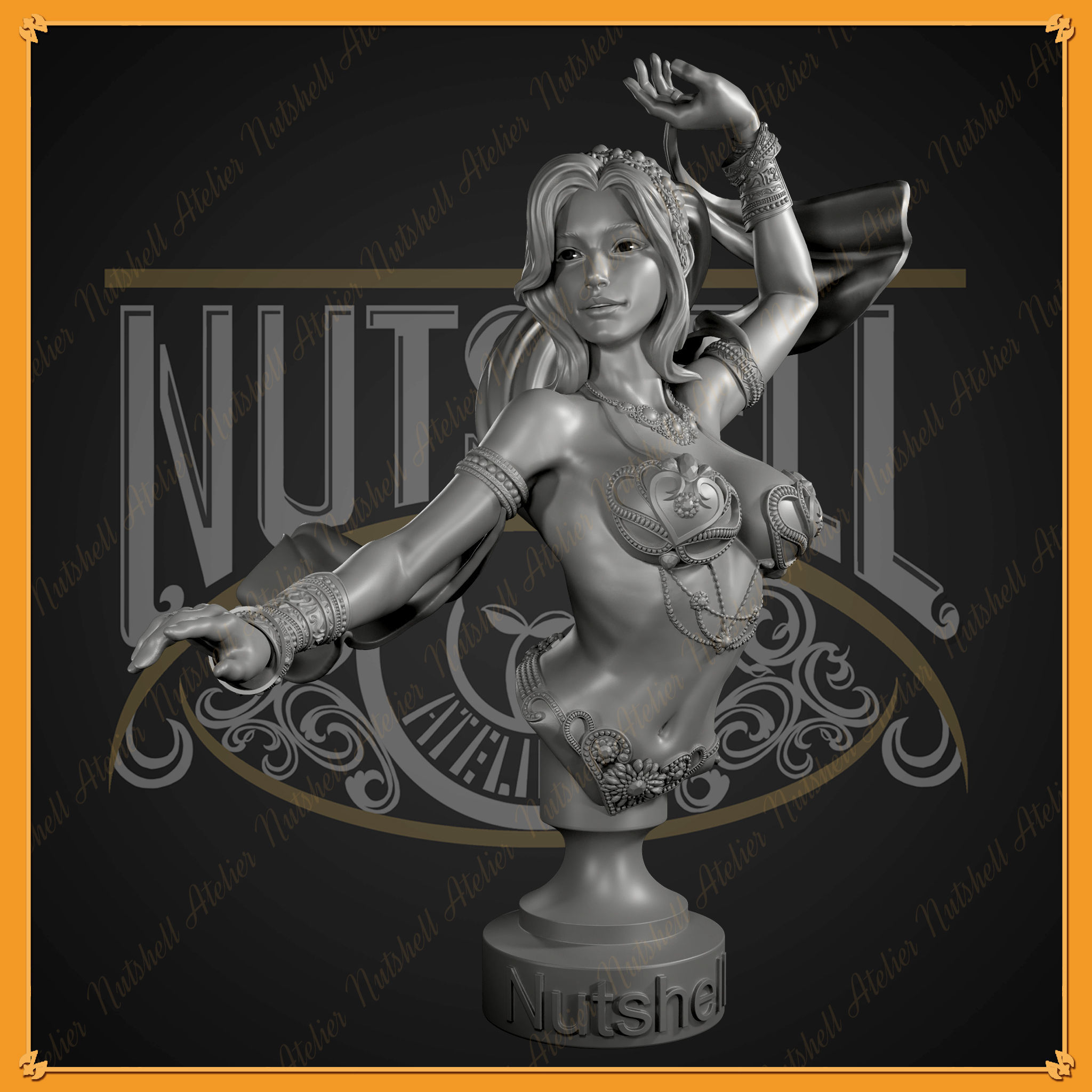Nutshell Atelier - Belly Dancer Bust - NSFW 3D print model_3