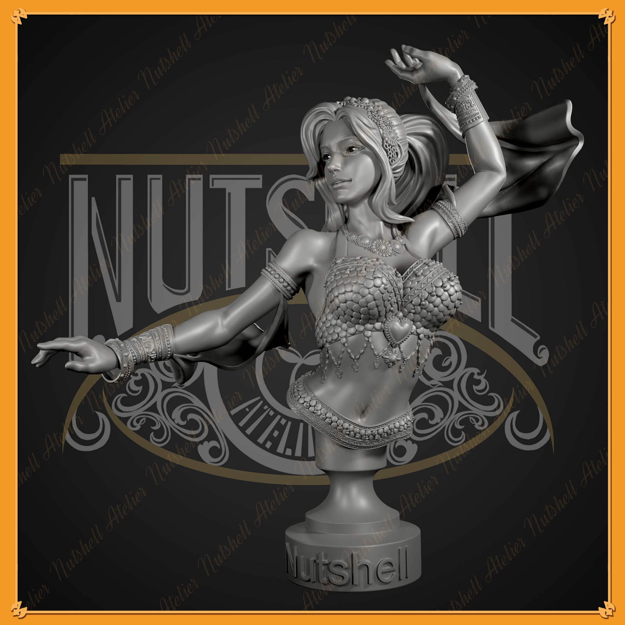 Nutshell Atelier - Belly Dancer Bust - NSFW 3D print model_5