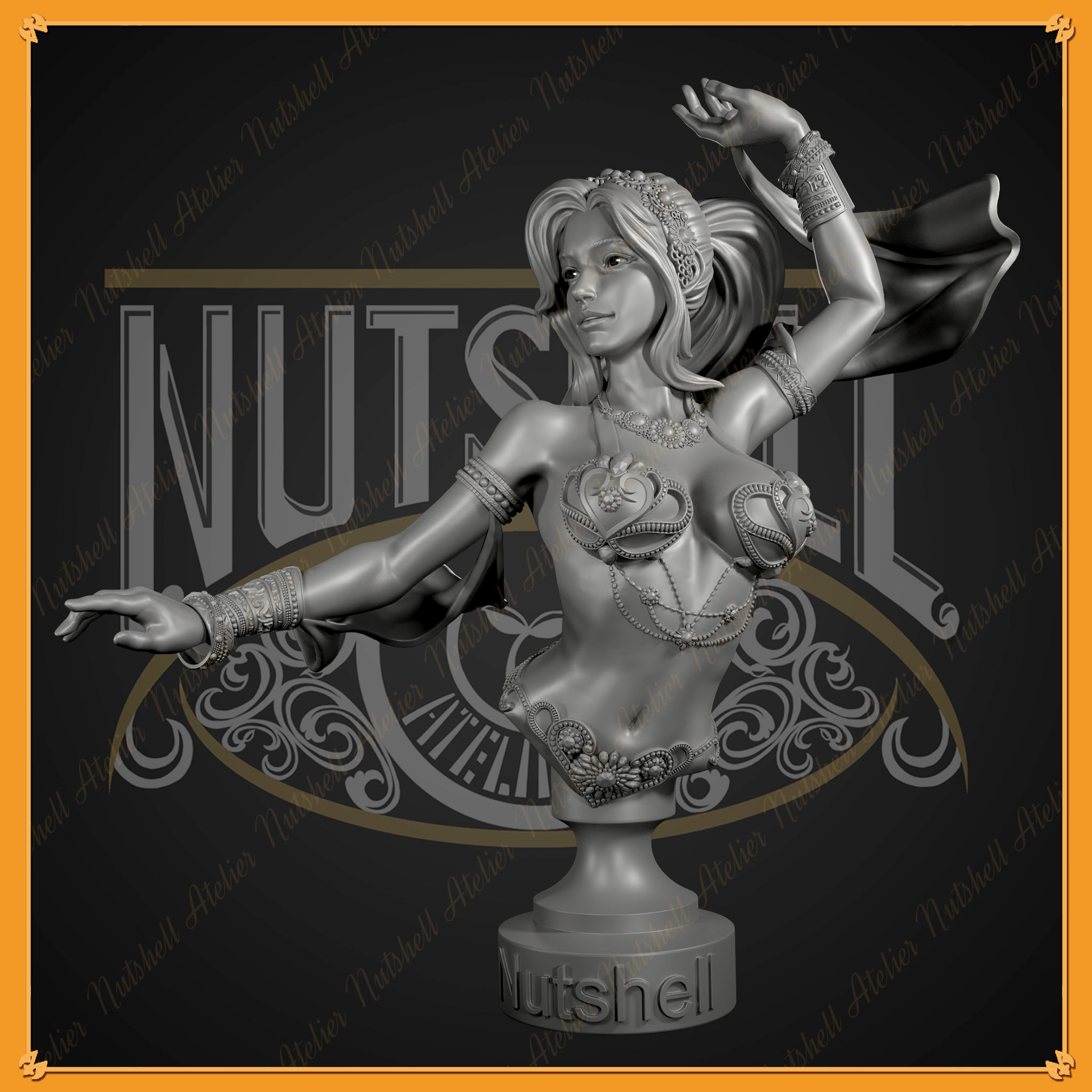 Nutshell Atelier - Belly Dancer Bust - NSFW 3D print model_8