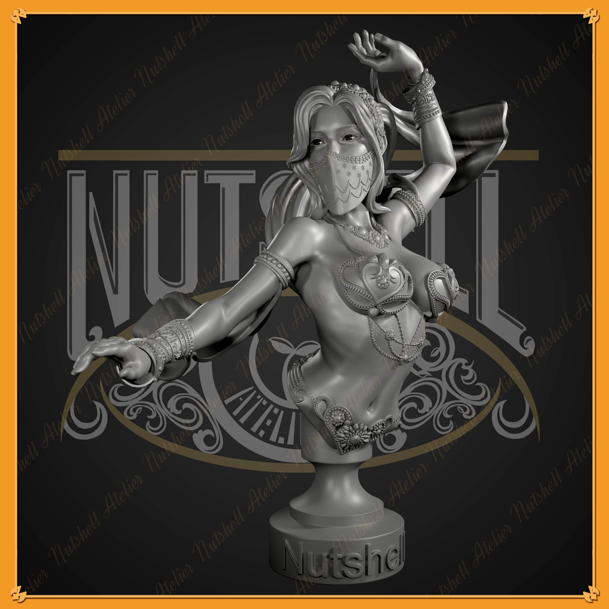 Nutshell Atelier - Belly Dancer Bust - NSFW 3D print model_4