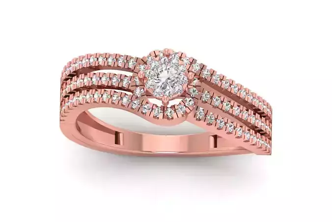 Solitaire Wedding Engagement Women Three Band Rings