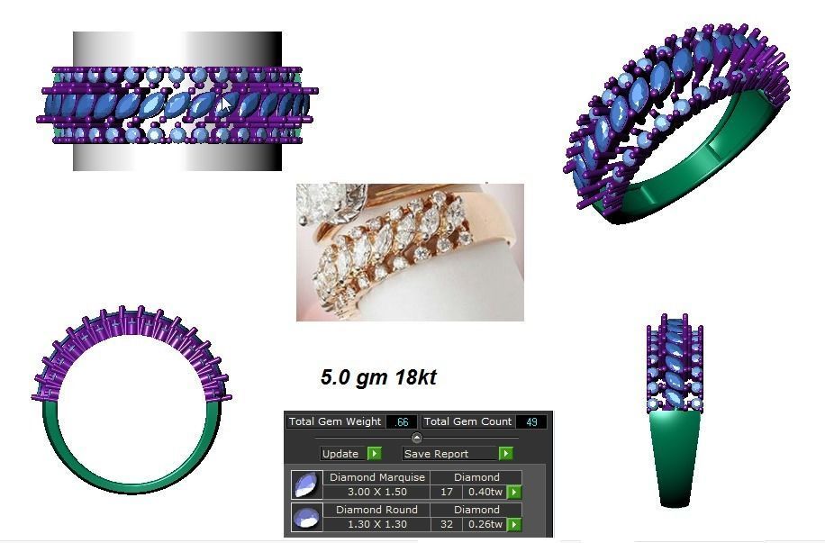 Solitaire Wedding  Women Rings 3D print model_3