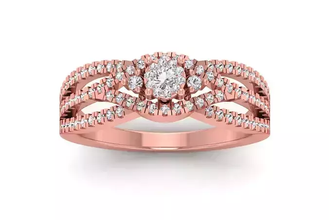 Solitaire Wedding Engagement Women Three Band Rings