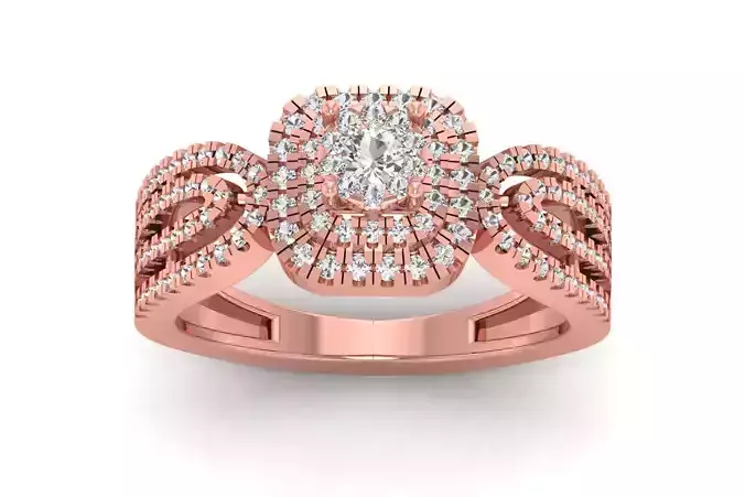 Solitaire Wedding Engagement Women Four Band Rings