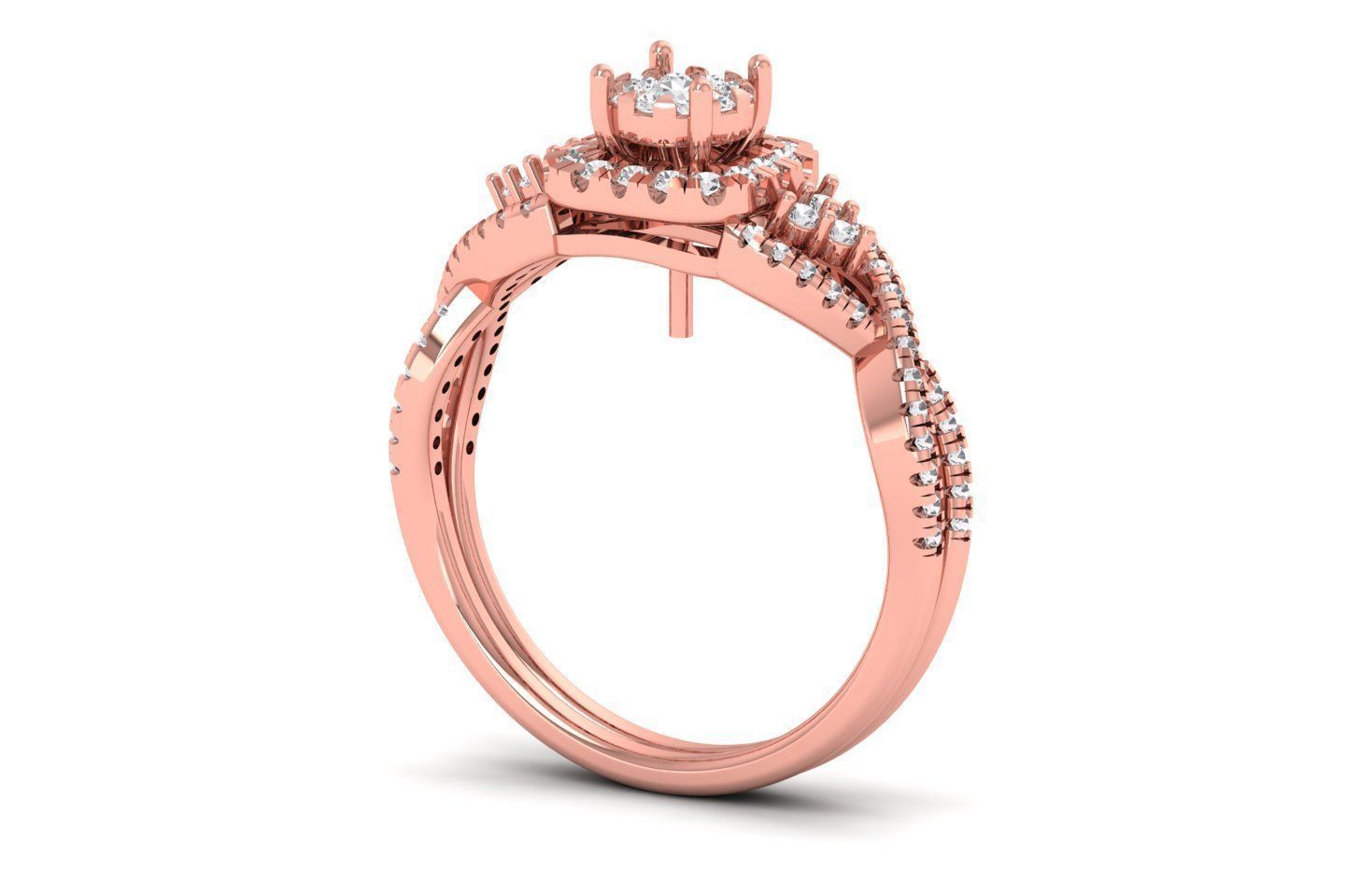 Solitaire Wedding  Women Rings 3D print model_2