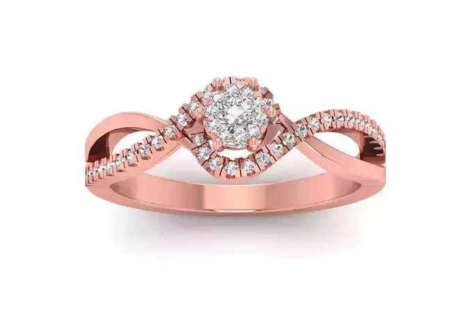 Solitaire Wedding Engagement Women Double Band Rings 3D print model