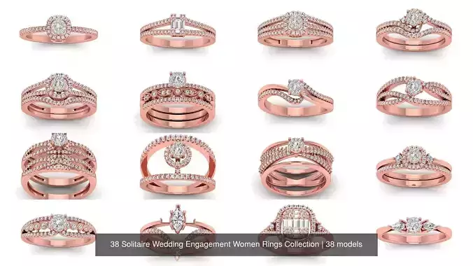 38 Solitaire Wedding Engagement Women Rings Collection 