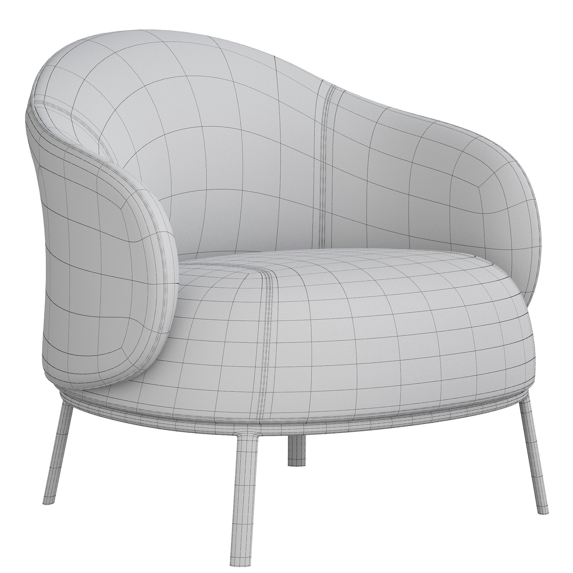 Botanic armchair by natuzzi 3D model_3