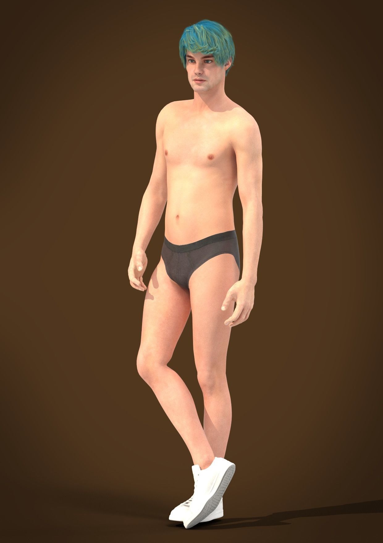 Men hair 023-MV2 for Thomas-MV2 3D model from Clo3D Software 3D model_6