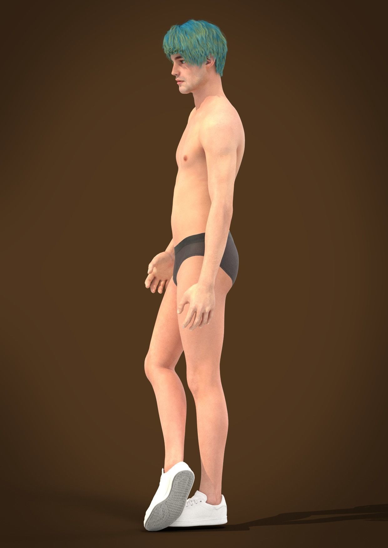 Men hair 023-MV2 for Thomas-MV2 3D model from Clo3D Software 3D model_5