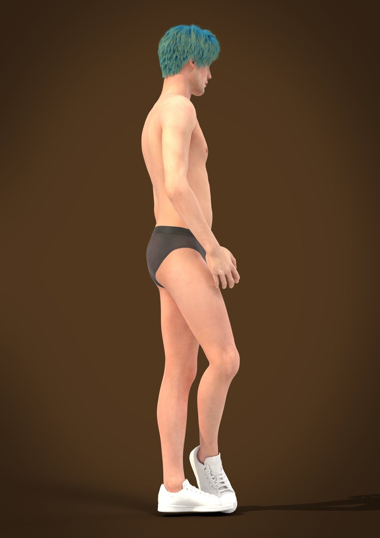 Men hair 023-MV2 for Thomas-MV2 3D model from Clo3D Software 3D model_8