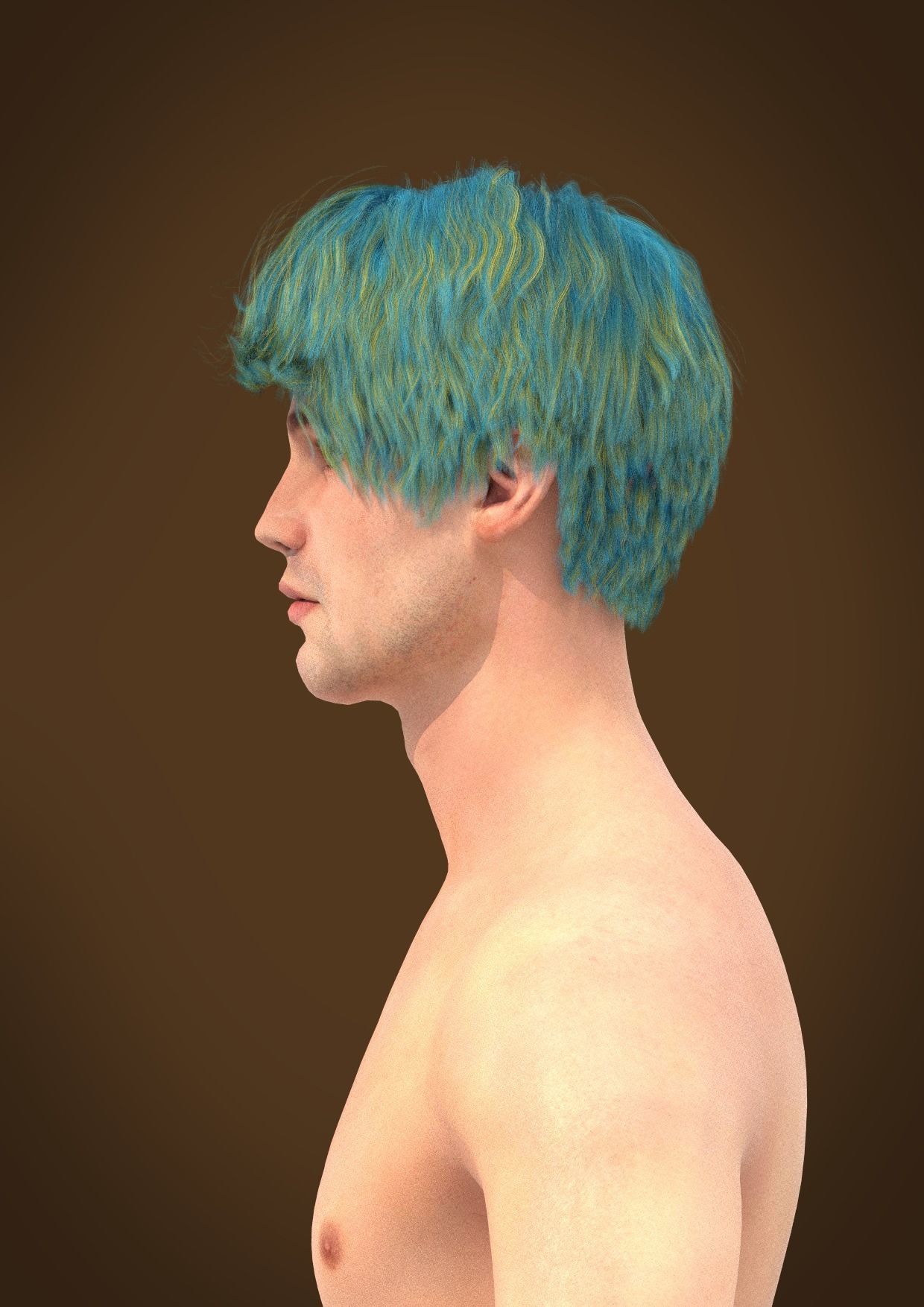Men hair 023-MV2 for Thomas-MV2 3D model from Clo3D Software 3D model_2