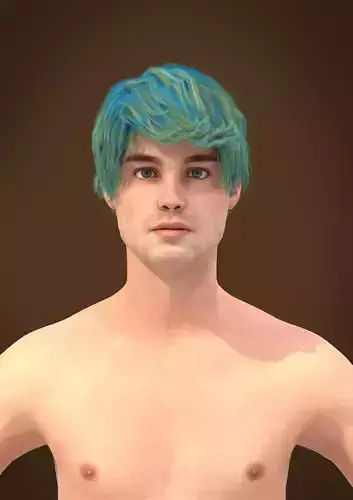 Men hair 023-MV2 for Thomas-MV2 3D model from Clo3D Software 3D model