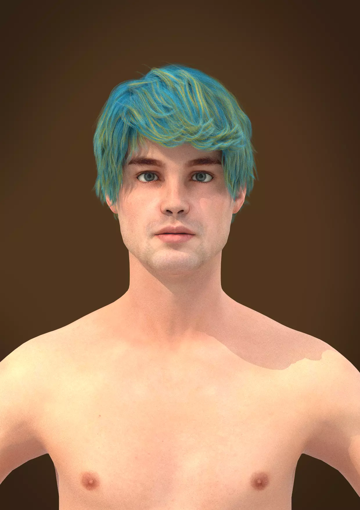 Men hair 023-MV2 for Thomas-MV2 3D model from Clo3D Software 3D model_0