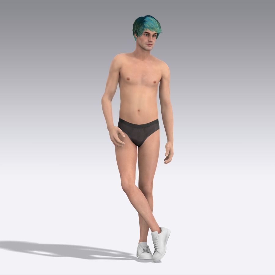 Men hair 023-MV2 for Thomas-MV2 3D model from Clo3D Software 3D model_12