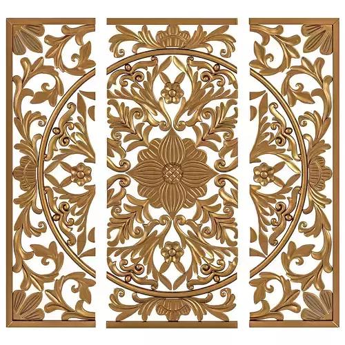 3 Piece 3D Medallion Wall Decor Set 3D model