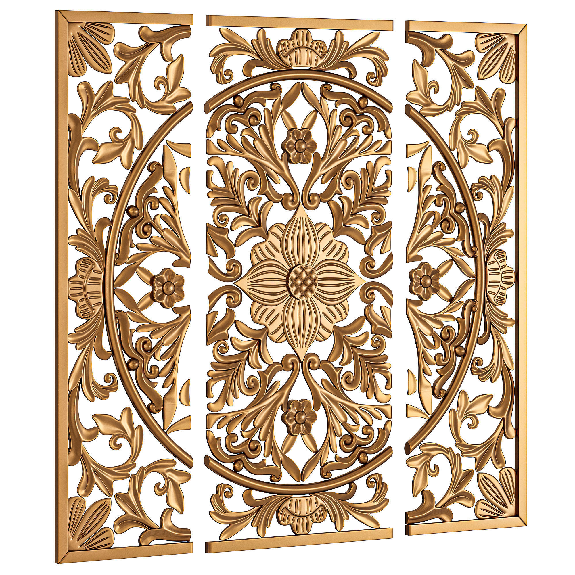 3 Piece 3D Medallion Wall Decor Set 3D model_1