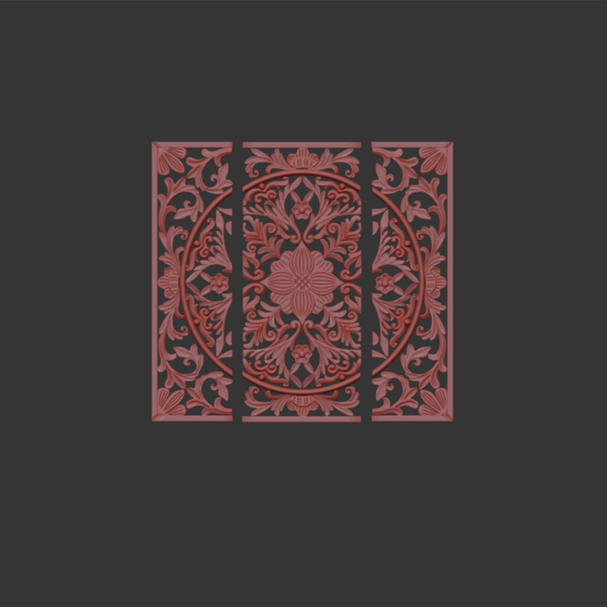 3 Piece 3D Medallion Wall Decor Set 3D model_7