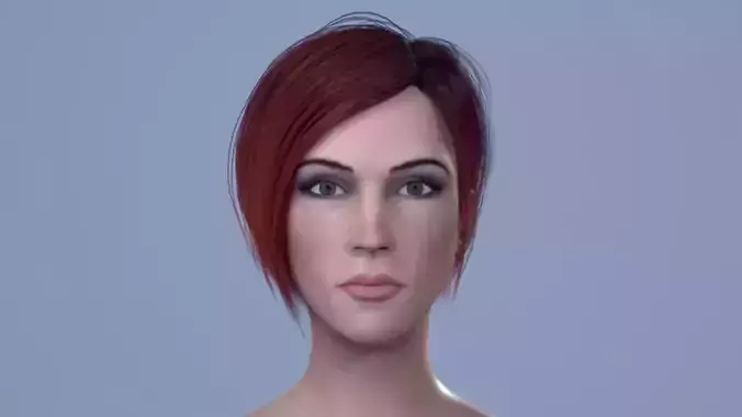 Female Head Low-poly 3D model Female Head Low-poly 3D model
