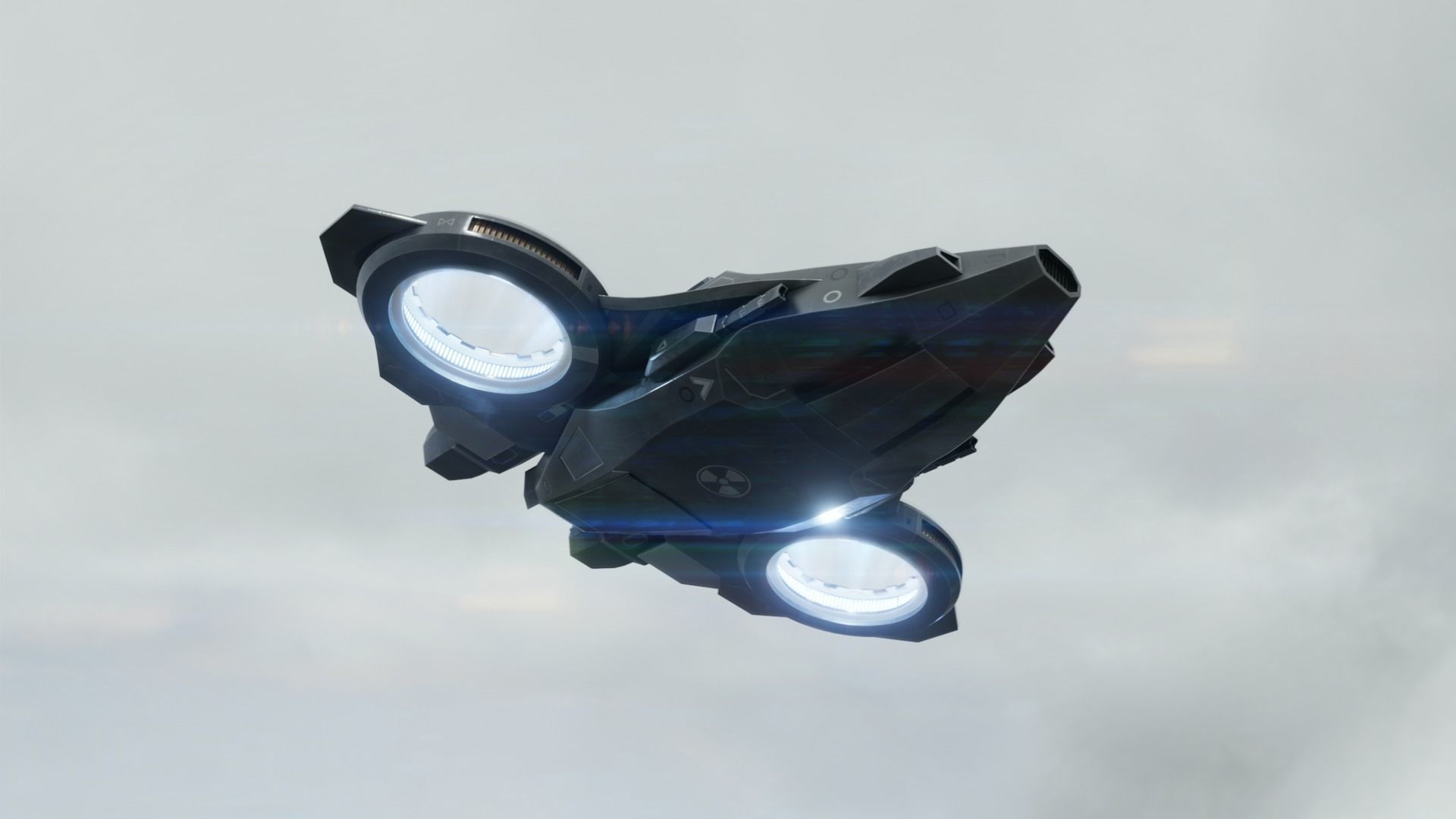 Scifi Dropship Military Aircraft Low-poly 3D model_36