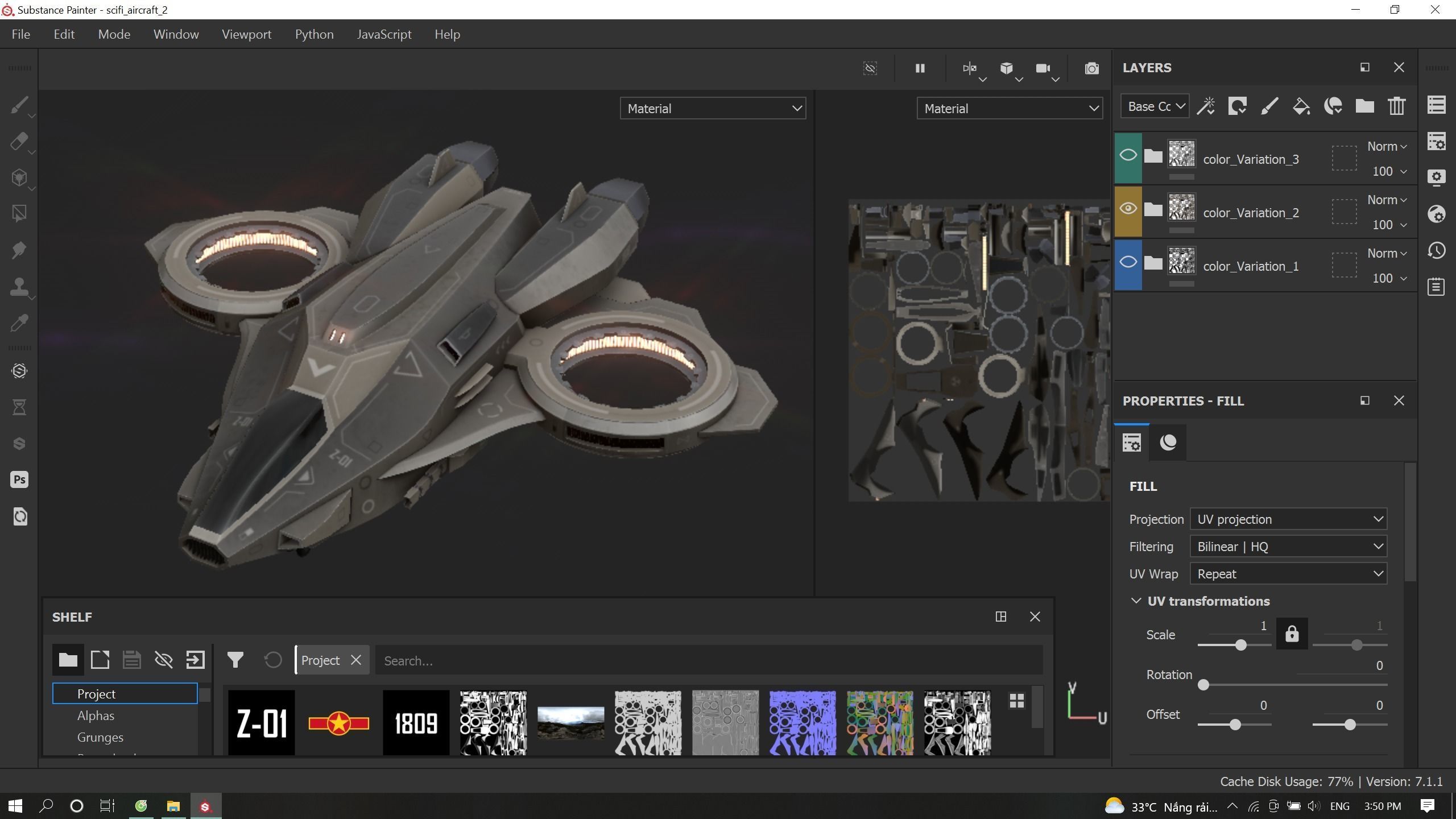 Scifi Dropship Military Aircraft Low-poly 3D model_19