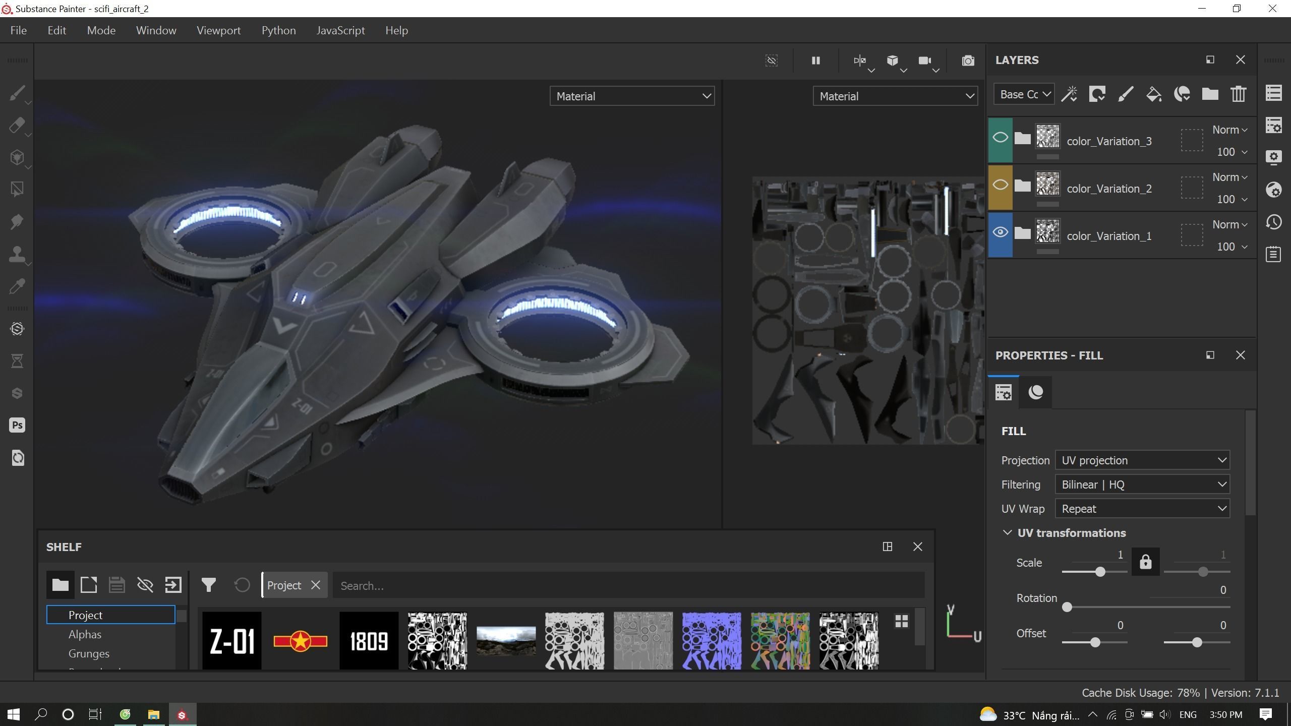 Scifi Dropship Military Aircraft Low-poly 3D model_18