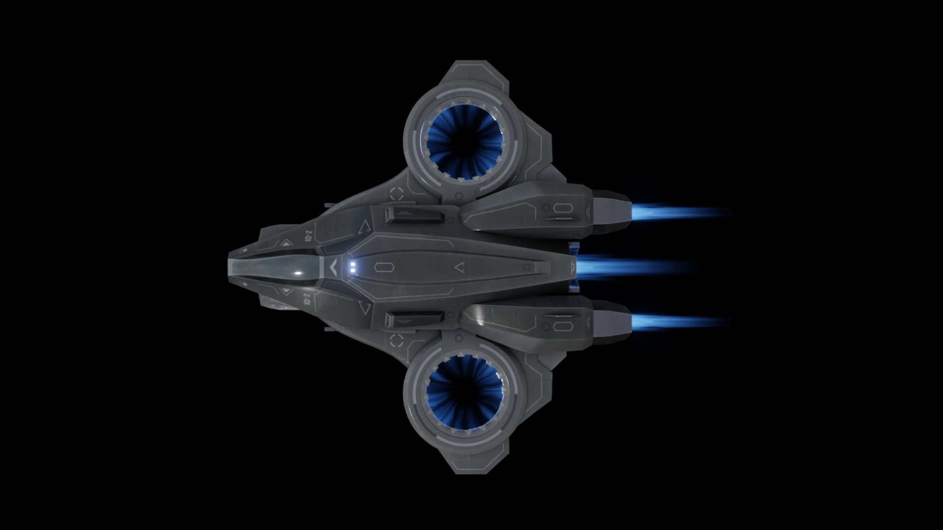 Scifi Dropship Military Aircraft Low-poly 3D model_27