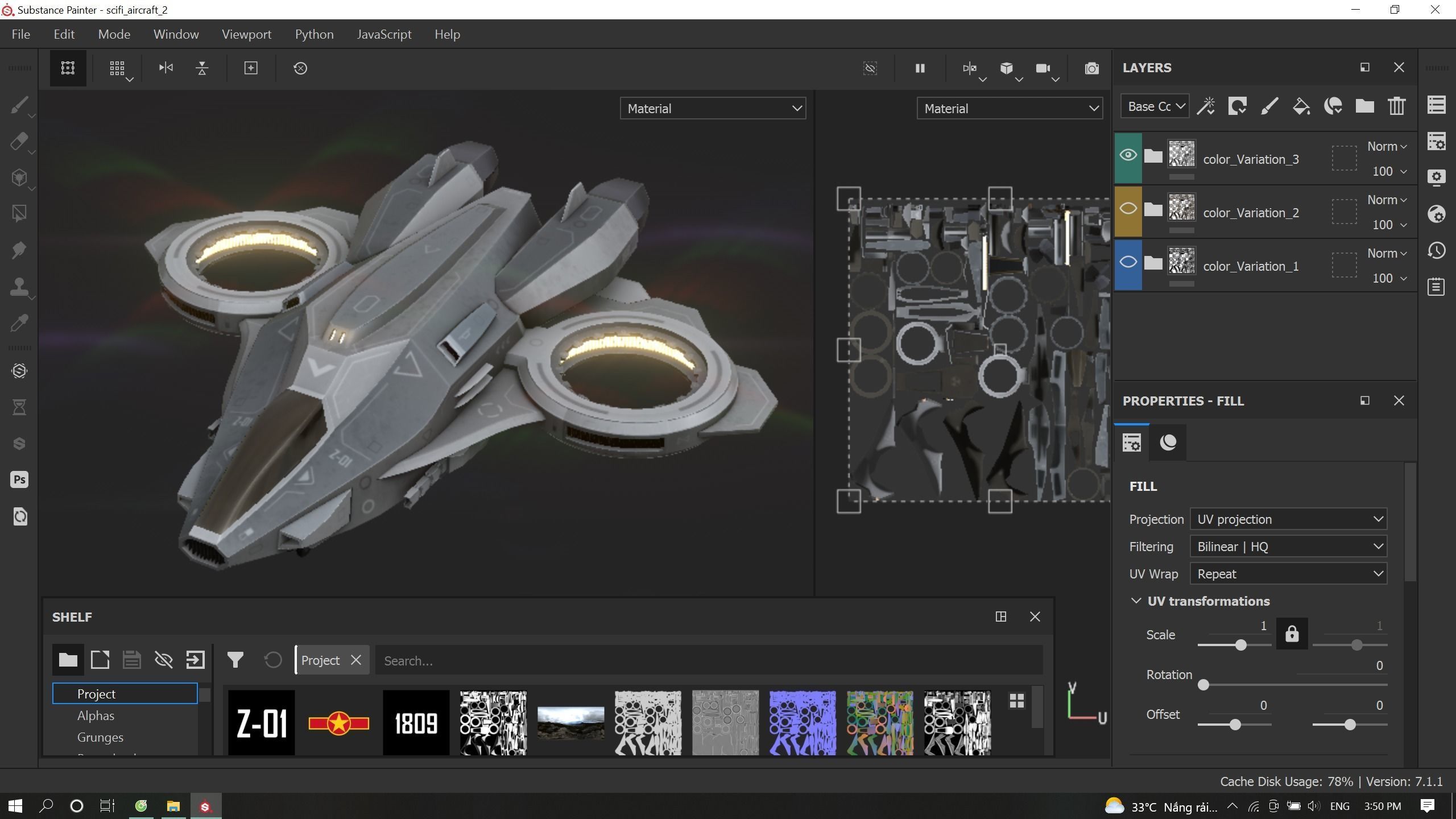Scifi Dropship Military Aircraft Low-poly 3D model_20
