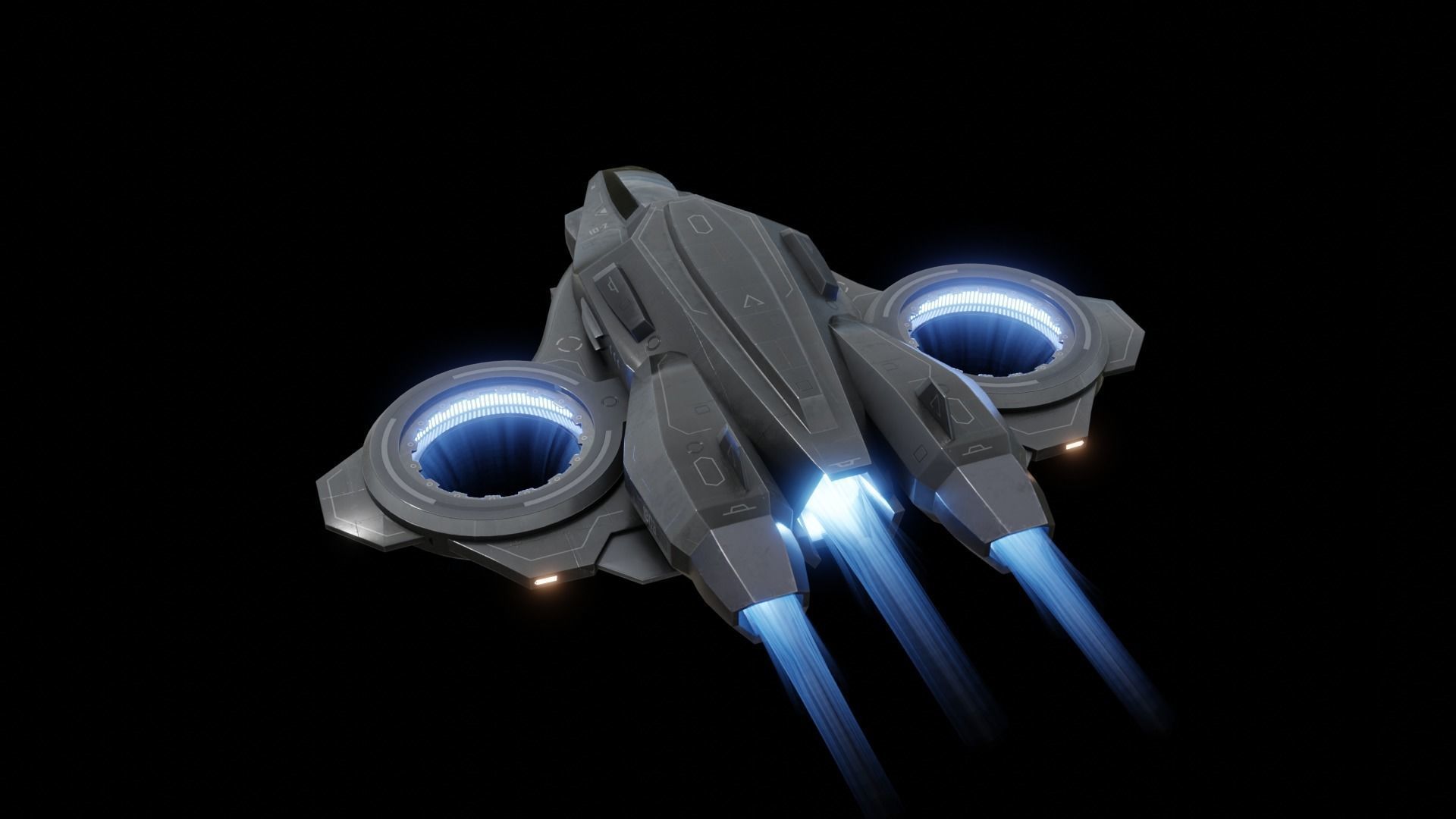 Scifi Dropship Military Aircraft Low-poly 3D model_34