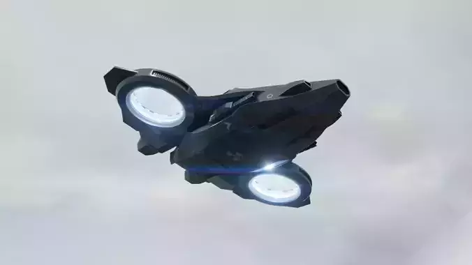 Scifi Dropship Military Aircraft Low-poly 3D model