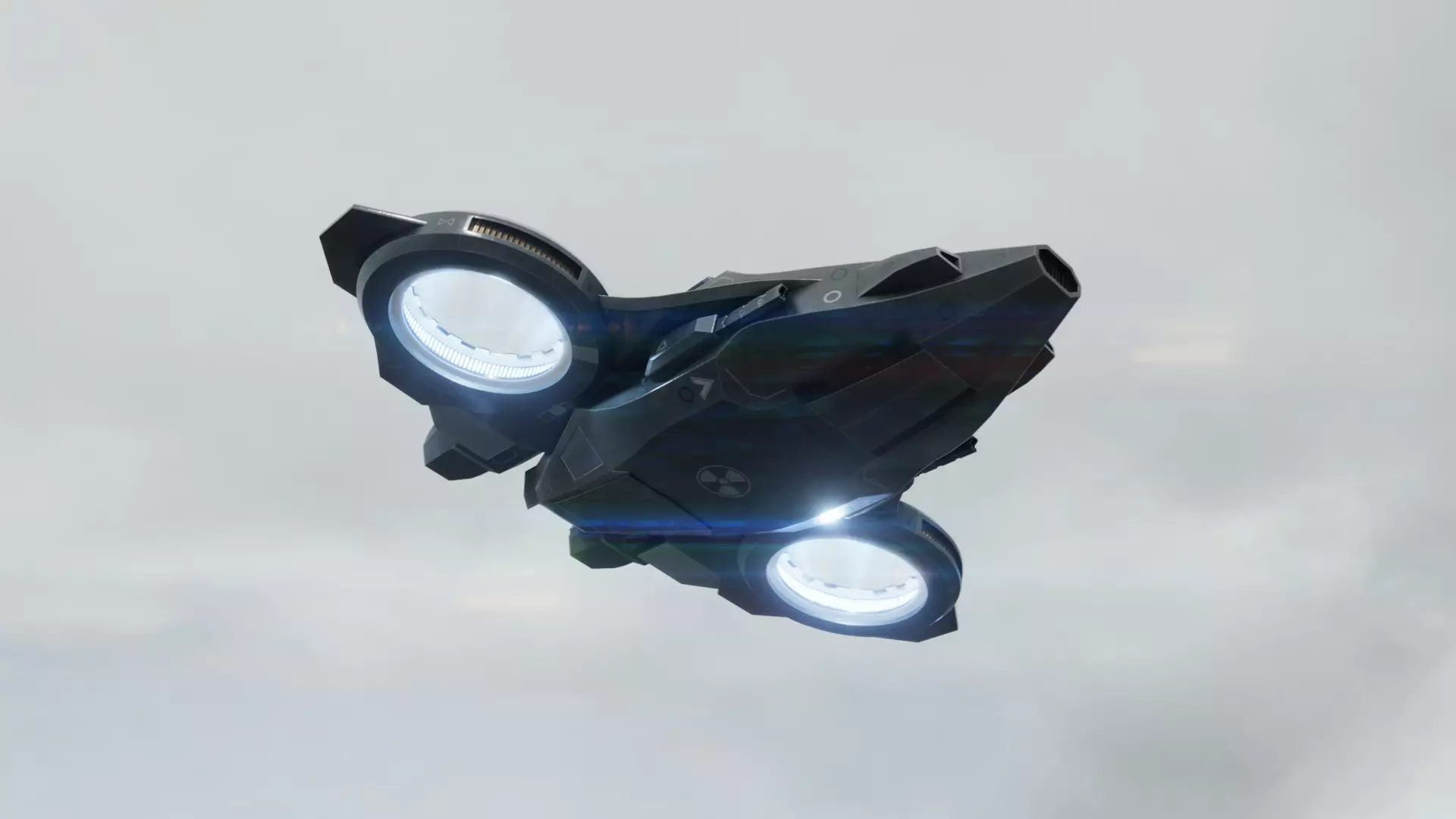 Scifi Dropship Military Aircraft Low-poly 3D model_0