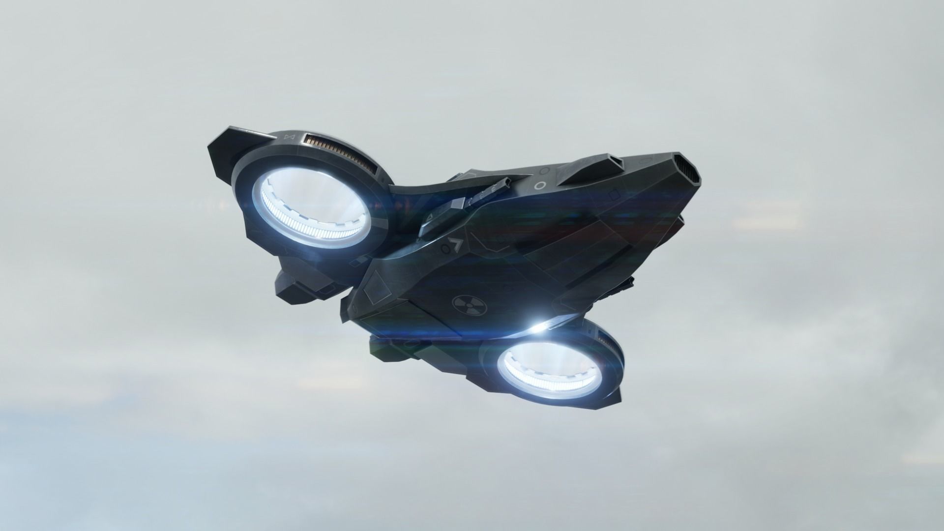 Scifi Dropship Military Aircraft Low-poly 3D model_23