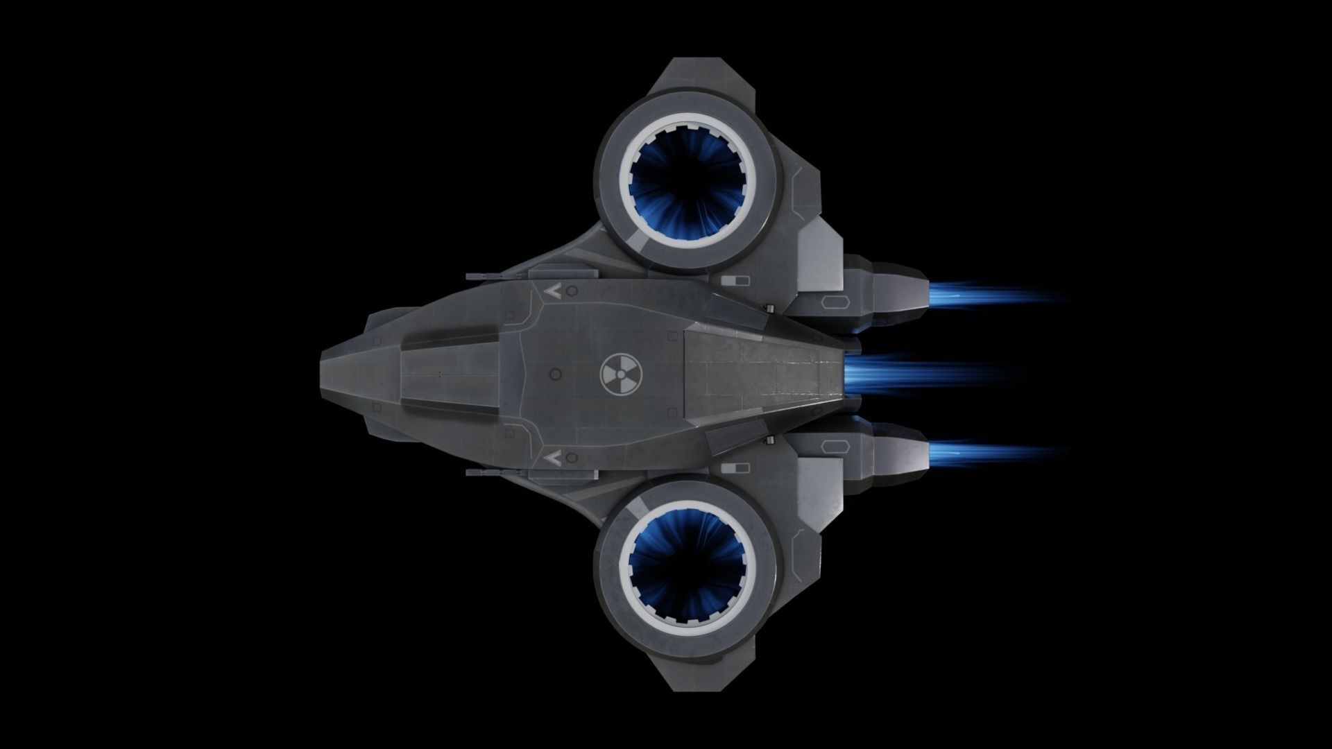 Scifi Dropship Military Aircraft Low-poly 3D model_9