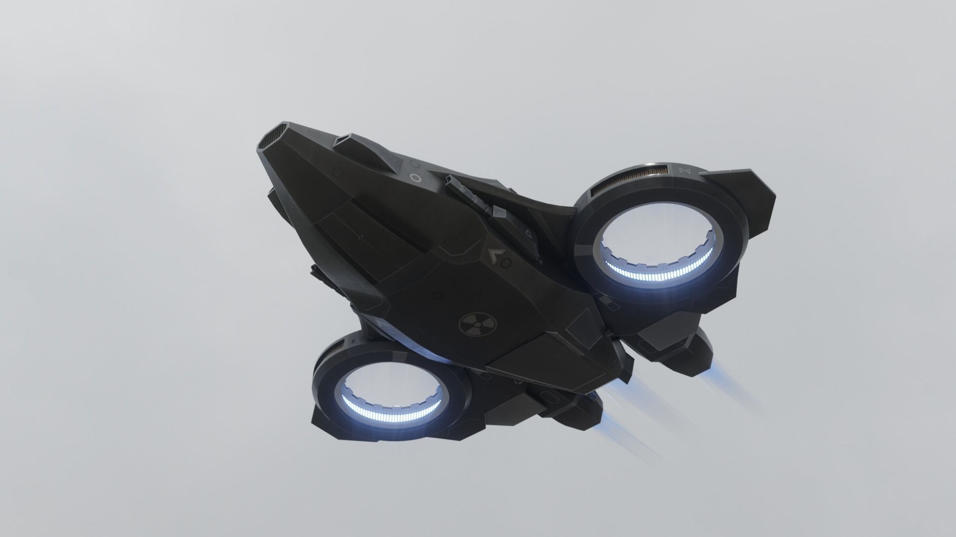 Scifi Dropship Military Aircraft Low-poly 3D model_25
