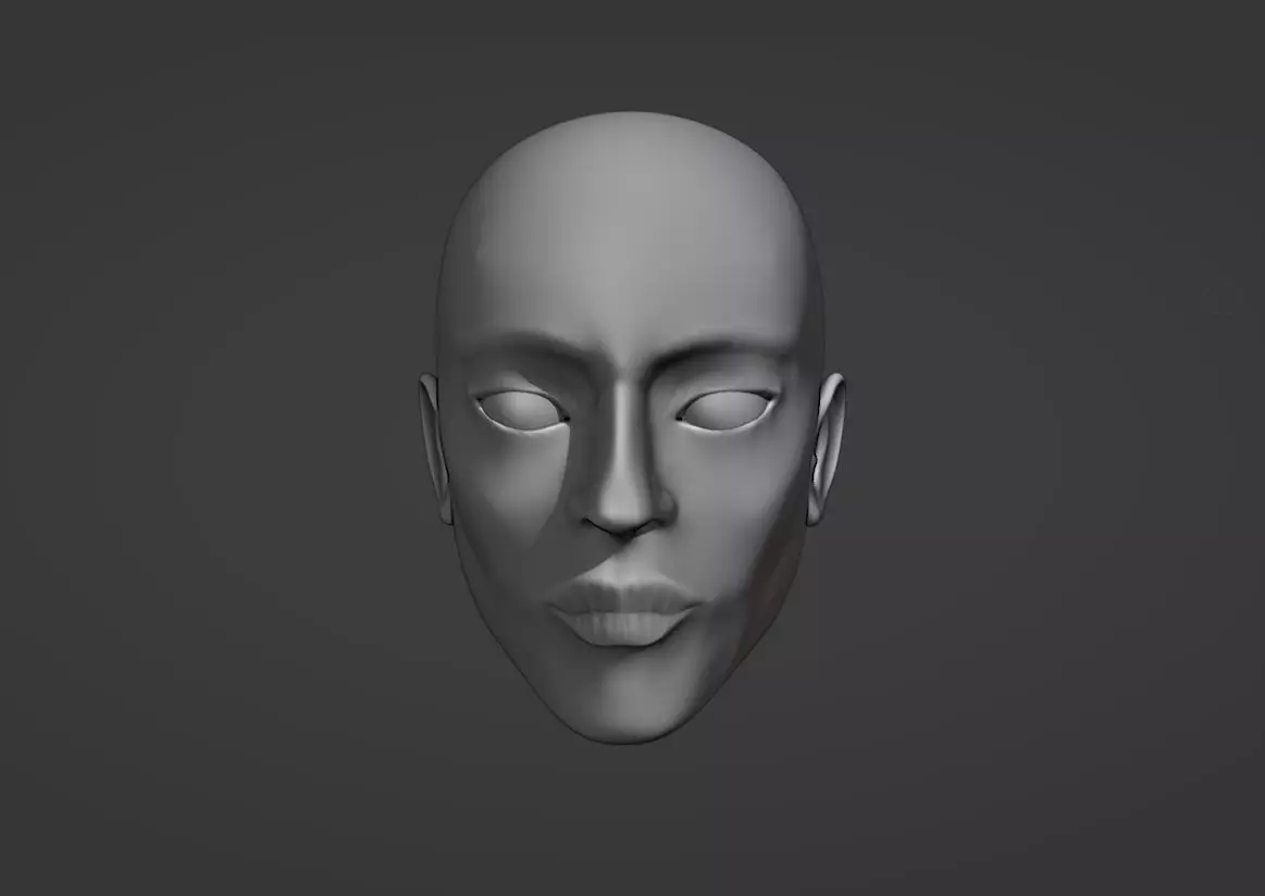 Female Base Head Free 3D model