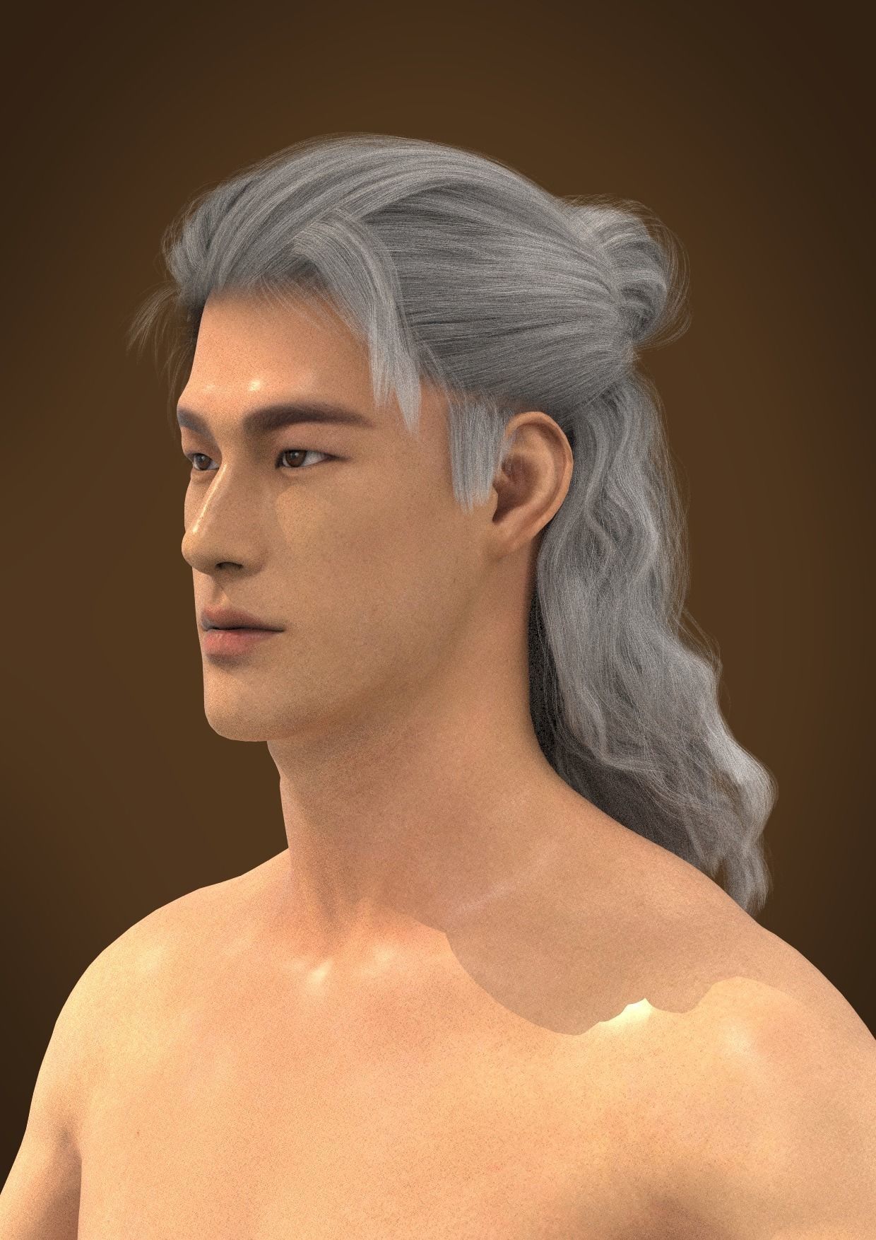 Men hair 025-MV2 for Jinho-MV2 3D model from Clo3D Software 3D model_4