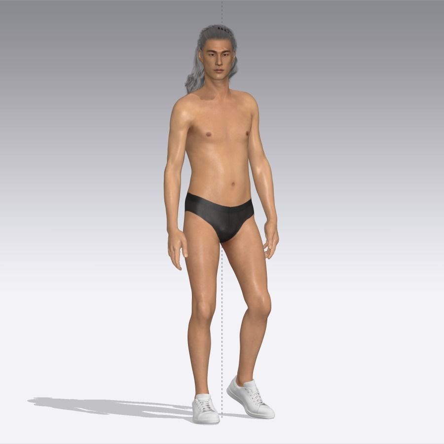 Men hair 025-MV2 for Jinho-MV2 3D model from Clo3D Software 3D model_13